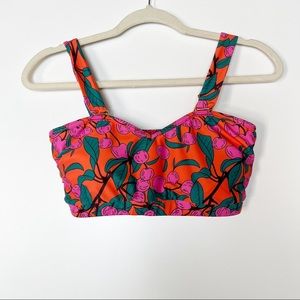 Modcloth orange cherry print bandeau top